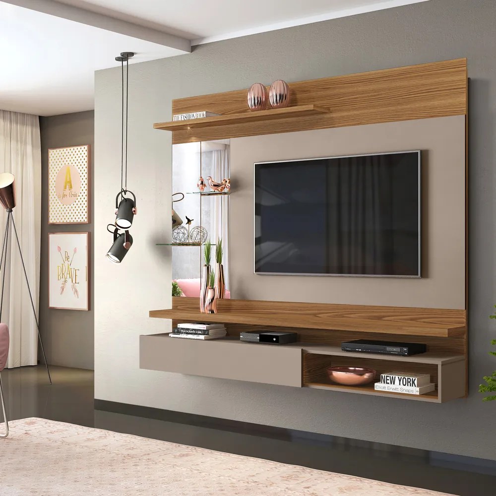 Painel Tv Home Suspenso Nilo Carvalho Europeu Amarula Para Tvs At