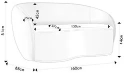 Sofá 2 Lugares Living 160cm e 1 Poltrona Giratória Garbin K04 Bouclê V