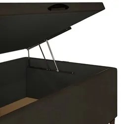 Base para Cama Box Baú Solteiro 88x188cm Hit I02 Suede Marrom - Mpozen