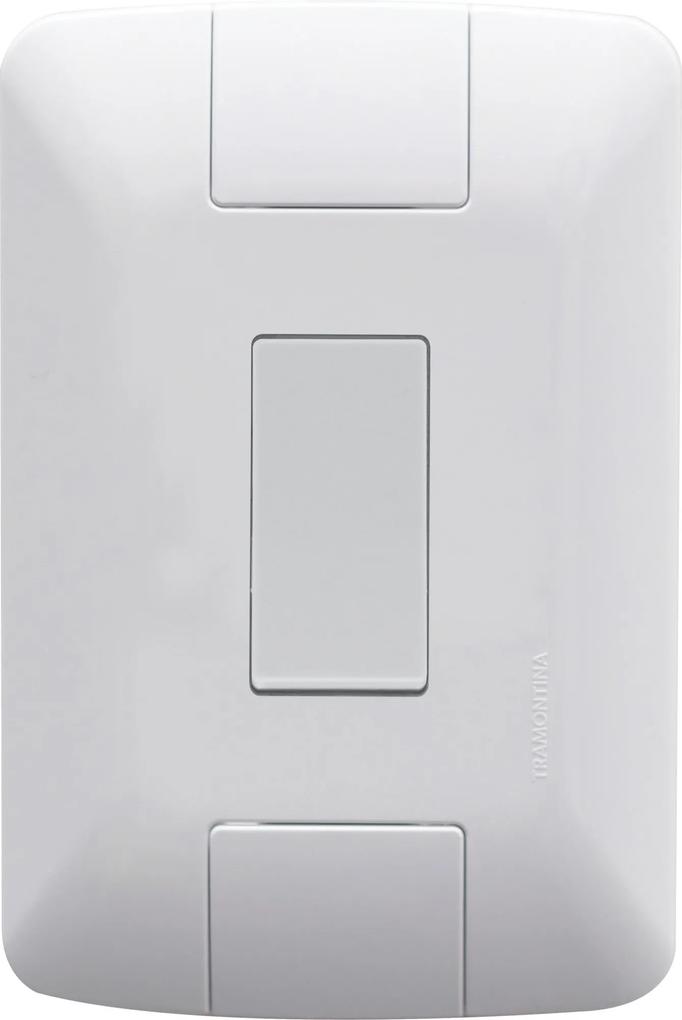 Conjunto 4x2 com 1 Interruptor Simples Tramontina Aria 6 A 250 V Branco -  Tramontina