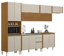 Cozinha Modulada 6 Peças Balcão Para Pia CP1 Da Vinci L06 Nature/Off W