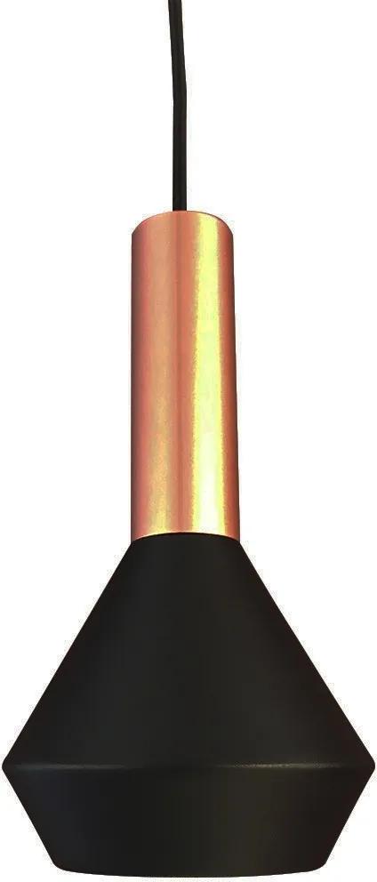 Pendente Pituco 10cm X 18,7cm 1X Dicroica Rose Gold/Preto - Bella Iluminação - ML015B