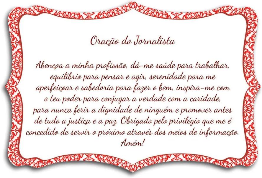 Plaquinha Oração do Jornalista - 27x18 cm