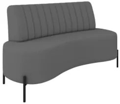 Sofá 2 Lugares 135cm Pés Aço Preto Tamar Z08 Boucle Grafite - Mpozenat