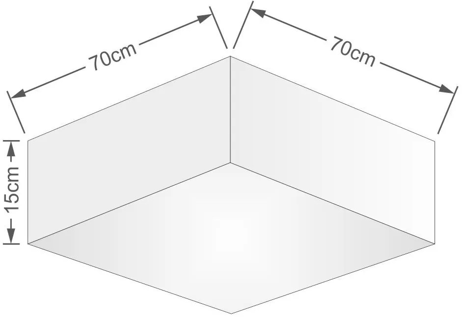 Plafon Quadrado Vivare Md-3056 Cúpula em Tecido 15/70x70cm - Bivolt