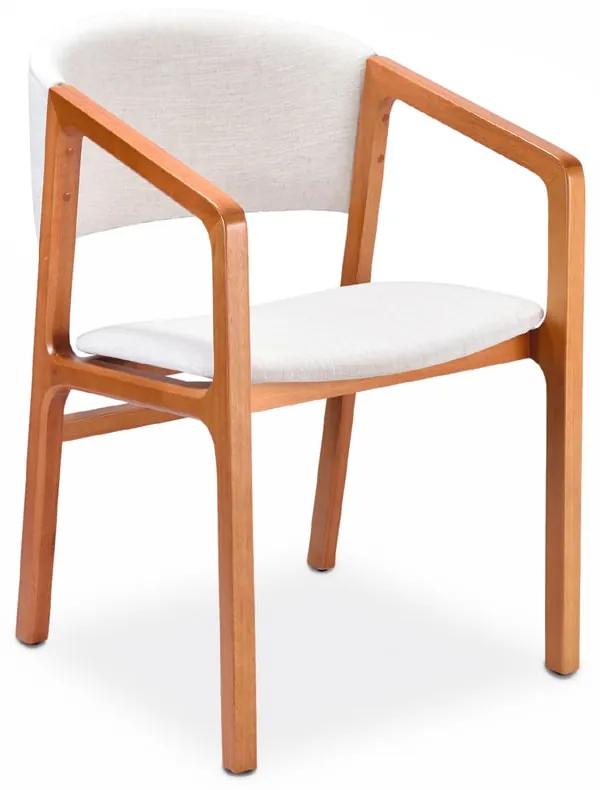 Cadeira com Braço Anne Estofada Estrutura Madeira Liptus Design Sustentável