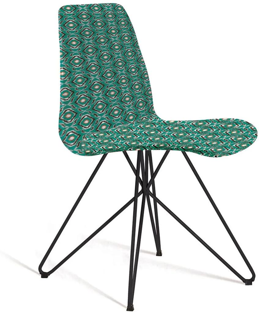 Cadeira Eames Base Aço Carbono Daf Verde/Cinza