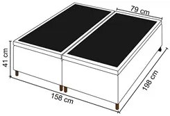 Cabeceira com Base Box Baú Casal Queen 158x198cm Hit ID5 Corano Preto/