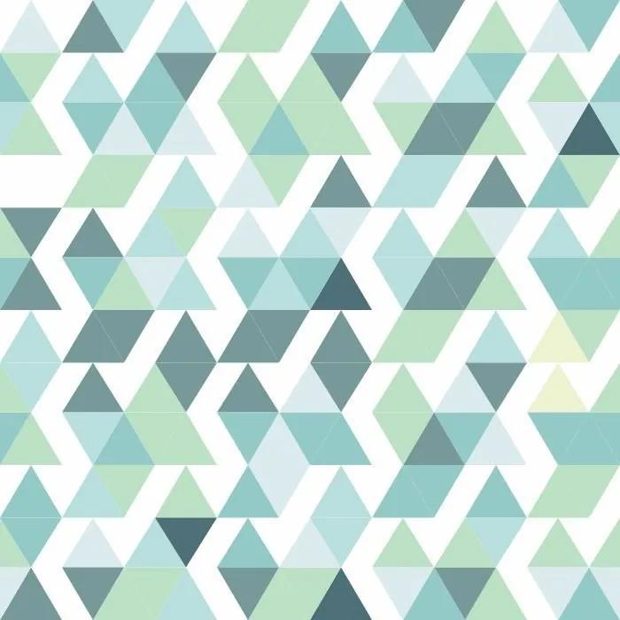 Papel De Parede Adesivo Triângulos Tons De Verdes (0,58m x 2,50m)