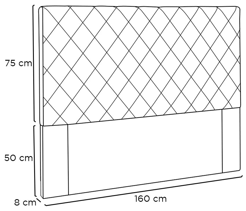 Cabeceira Cama Box Queen 160 cm Dubai Linho Dourado S04 - D'Rossi