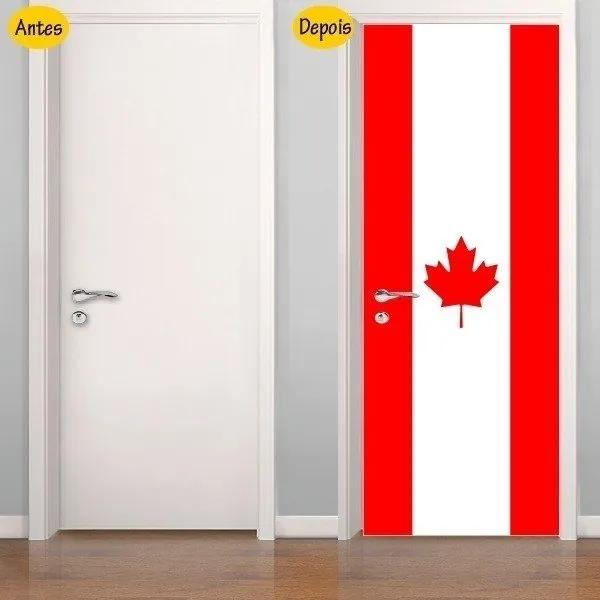 Adesivo De Porta Bandeira Do Canadá (0,80m x 2,10m)