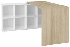 Conjunto Escritório Home Office 4 Peças Mity A06 Branco/Carvalho - Mpo