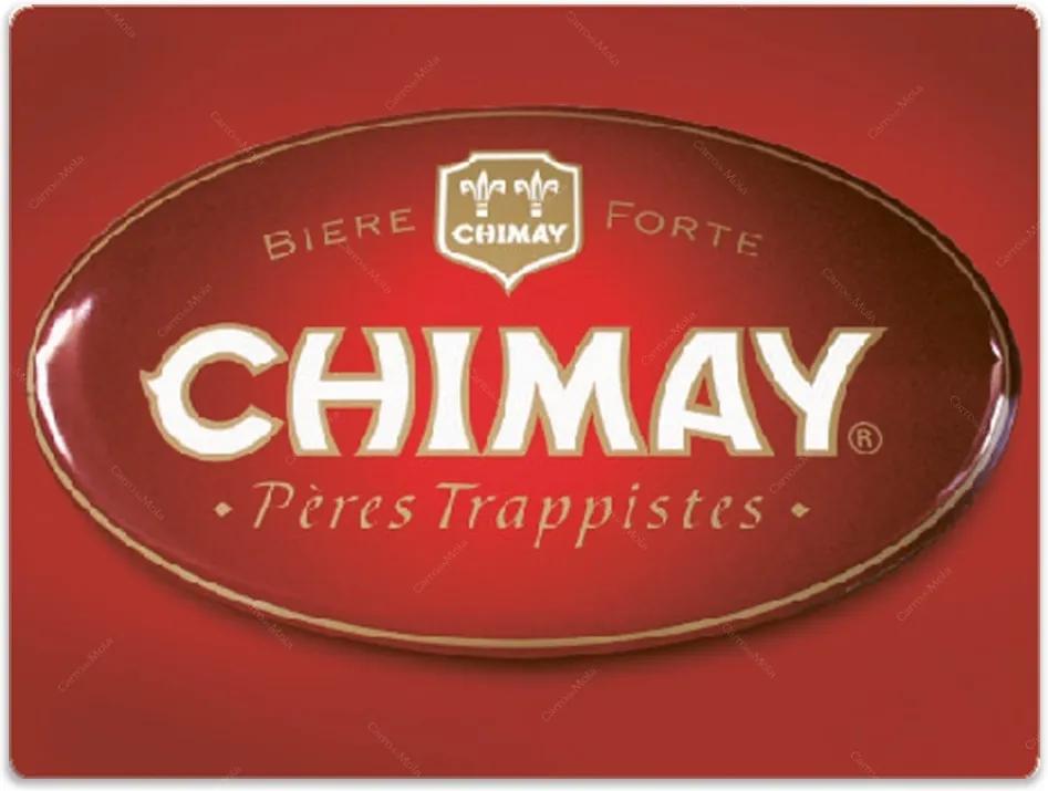 Placa Decorativa Cerveja Chimay Vermelho Média em Metal - 30x20 cm