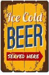 Placa Decorativa em MDF Ripado Cerveja Ice Cold Beer