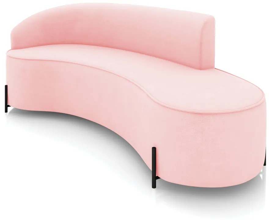 Sofá 4 Lugares Orgânico 220cm Pé Ferro Preto Morgan Suede D03 - D'Rossi - Rosa Bebê