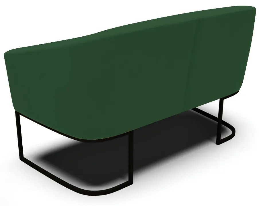 Sofá 2 Lugares Namoradeira Industrial Preto Stella Veludo D03 - D'Rossi - Verde
