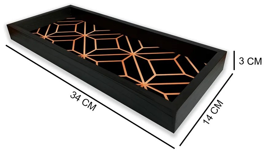 BANDEJA PRETA COM GRAVURA IMPERMEAVEL "G