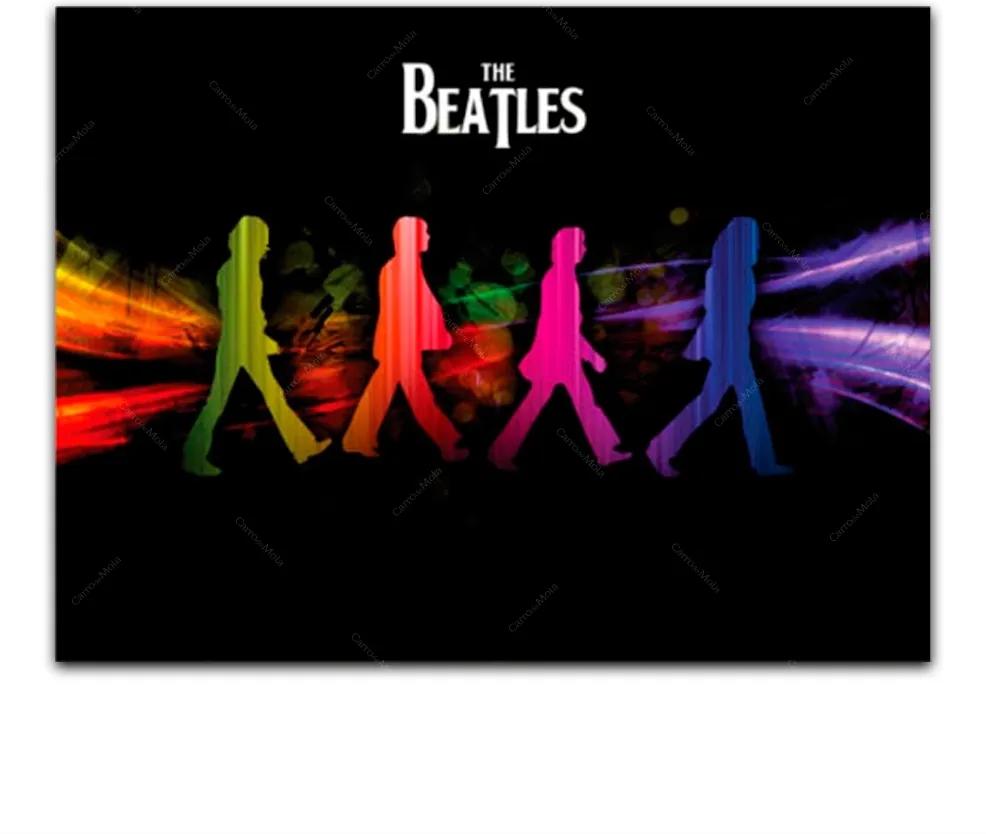 Placa Decorativa The Beatles Pop Média em Metal - 30x20 cm