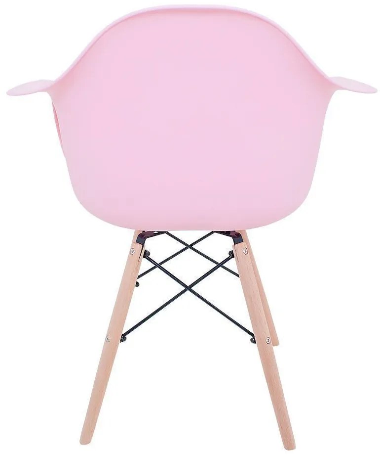 Kit 02 Cadeiras Melbourne Eiffel Charles Eames Base Madeira - Rosa - D'Rossi