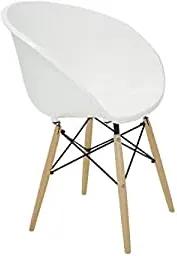Cadeira Tramontina Elena Branca em Polipropileno com Base 3D em Aço Cromado e Madeira Tramontina 92081010