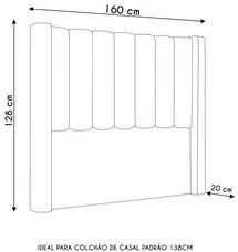 Cabeceira Casal Cama Box 140cm Claire I02 Bouclê Bege - Mpozenato