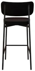 Banqueta Alta Bar Estofada Kit 6 Ella M25 Linho Preto/Marrom - Mpozena