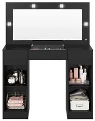 Penteadeira Camarim Com Espelho e LED 3 Gavetas Studio Beauty A02 Pret