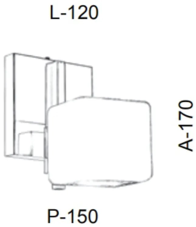 Arandela Simples Vidro Quadrado 12X17X15Cm Metal E Cubo 01Xg9 |Old Art... (BRANCO, AMBAR)