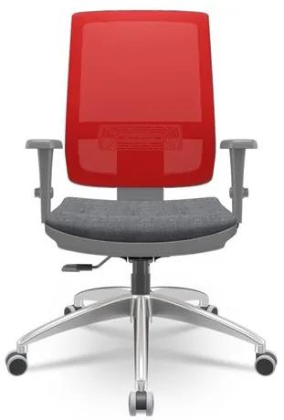 Cadeira Brizza Diretor Grafite Tela Vermelha Assento Concept Granito Base RelaxPlax Alumínio  - 66046 Sun House
