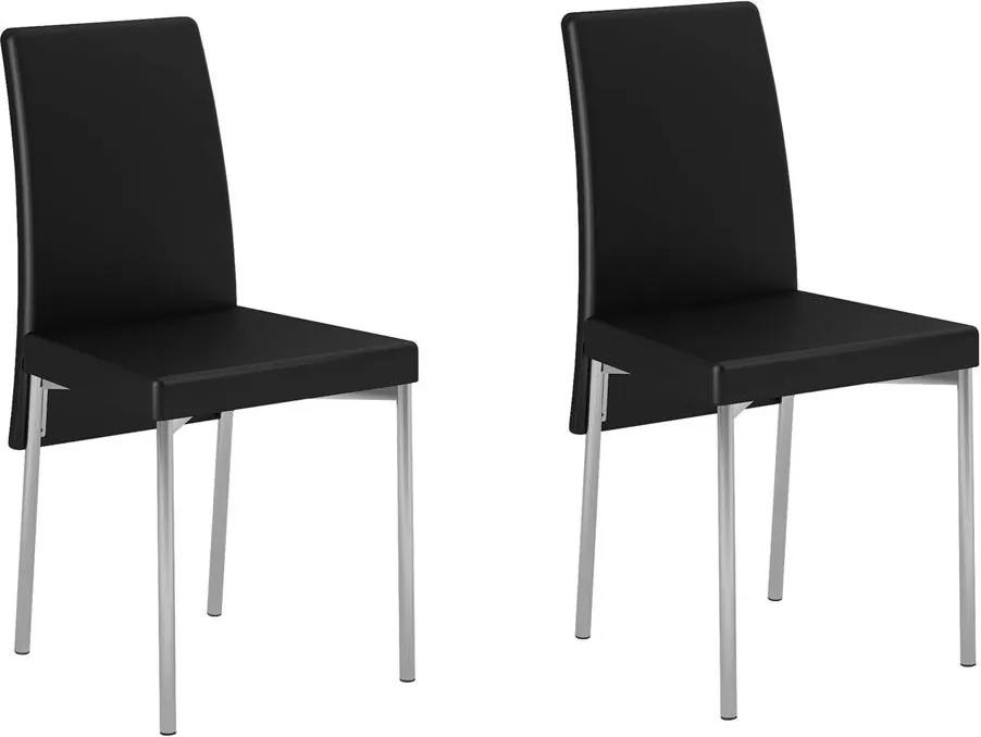 Cadeiras para Cozinha Kit 2 Cadeiras 306 Preto/Cromado - Carraro Móveis