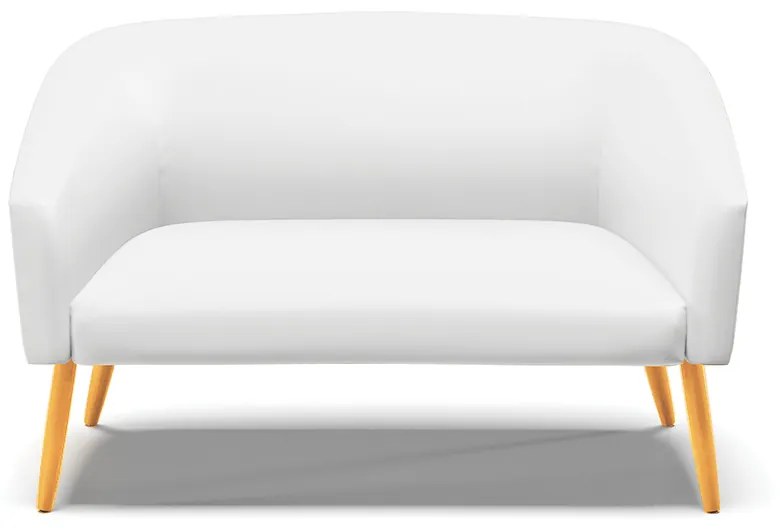 Sofá 2 Lugares Namoradeira Pé Palito Castanho Stella Sintético D03 - D'Rossi - Branco