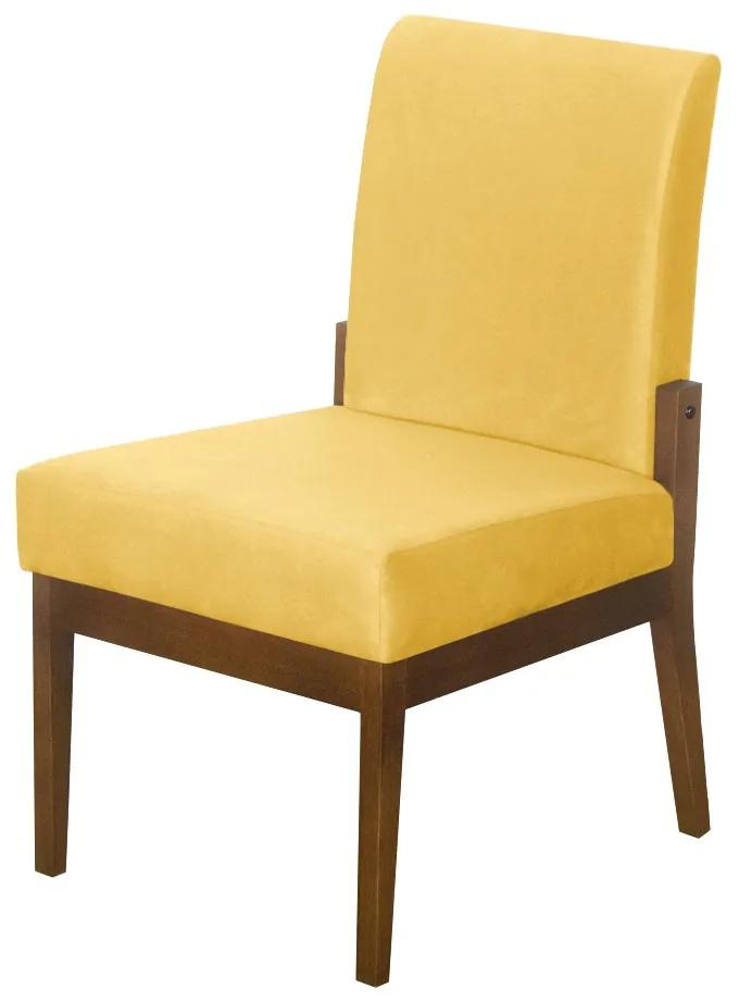 Cadeira de Jantar Helena Suede Amarelo - Decorar Estofados