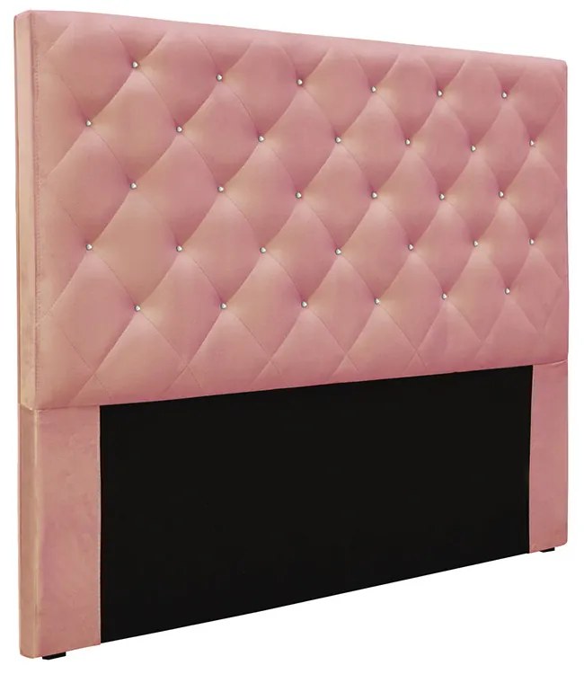 Cabeceira Cama Box Queen 160 cm Tania Veludo Rosa S04 - D'Rossi