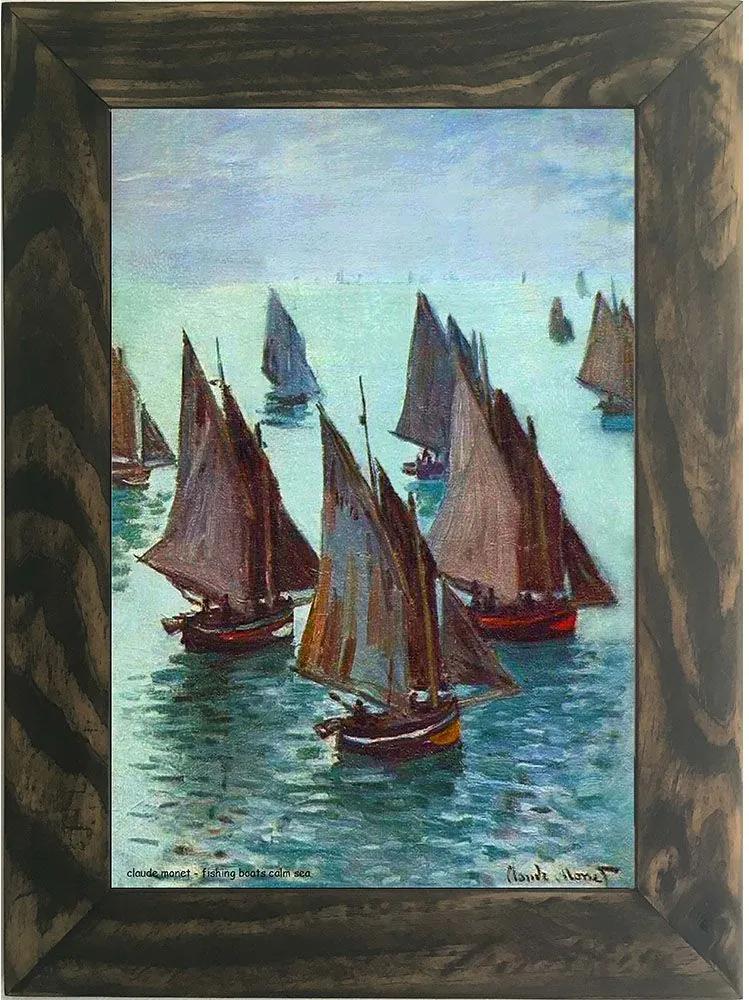 Quadro Decorativo A4 Fishing Boats Calm Sea - Claude Monet Cosi Dimora