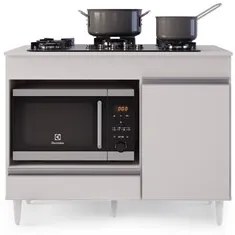 Balcão Multiuso para Cooktop 4 Bocas Georgia Branco - Lumil Móveis