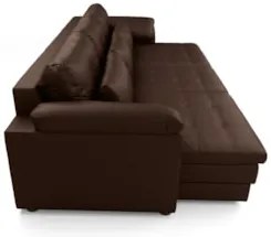 Sofá Retrátil 3 Lugares Para Sala 257cm Dijon Couro Caramelo S07 - Mpo
