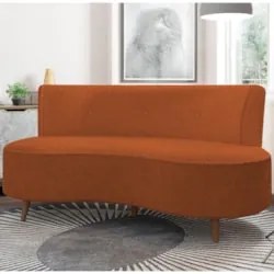 Sofá 2 Lugares para Sala Living 135cm Pés Palito Korah Z08 Boucle Terr