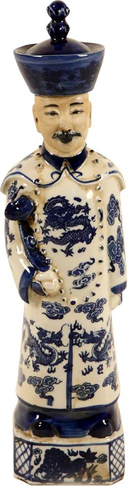 Escultura Decorativa Imperador de Porcelana Ming