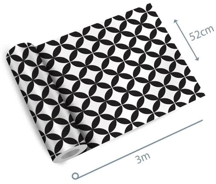 Papel de parede adesivo geométrico preto e branco