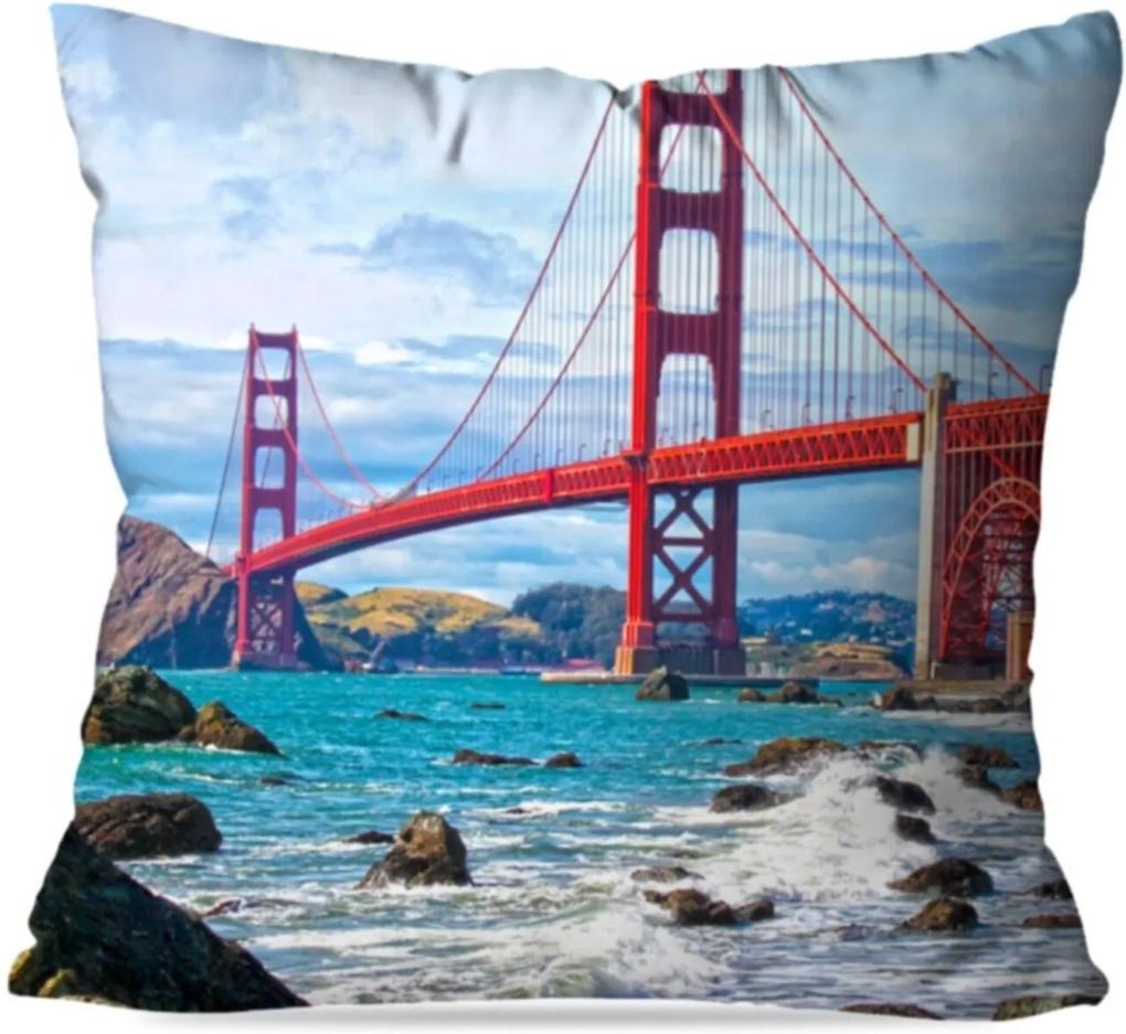 Almofada Avulsa Decorativa Ponte Golden Gate 45X45cm Love Decor