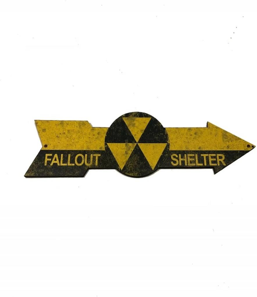 Placa Decorativa Personalizada Madeira Seta Fallout Shelter