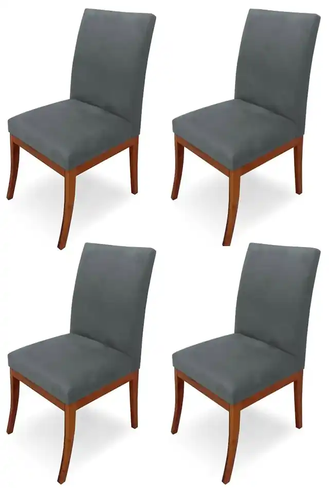 Conjunto 6 Cadeiras Raquel para Sala de Jantar Suede Bege