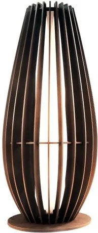 Abajur de Chão em Madeira Chocolate Mod: Orbit Tam: 50cm SOQ: E27