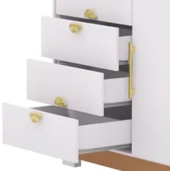 Cômoda Para Quarto 93cm Com 1 Porta Nara Flex Branco V02 - Mpozenato