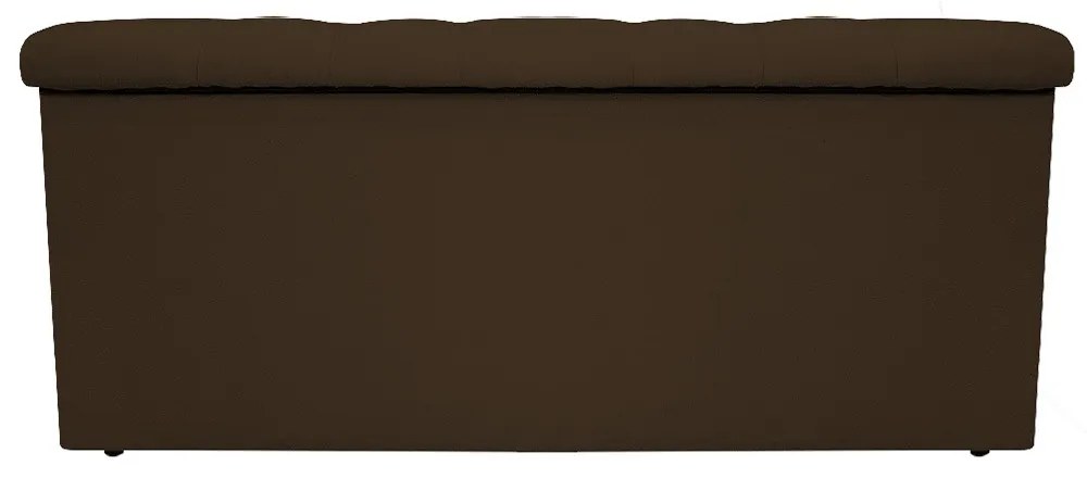 Recamier Baú Estofada Mel 90 cm Solteiro Com Capitonê  Suede Marrom - ADJ Decor