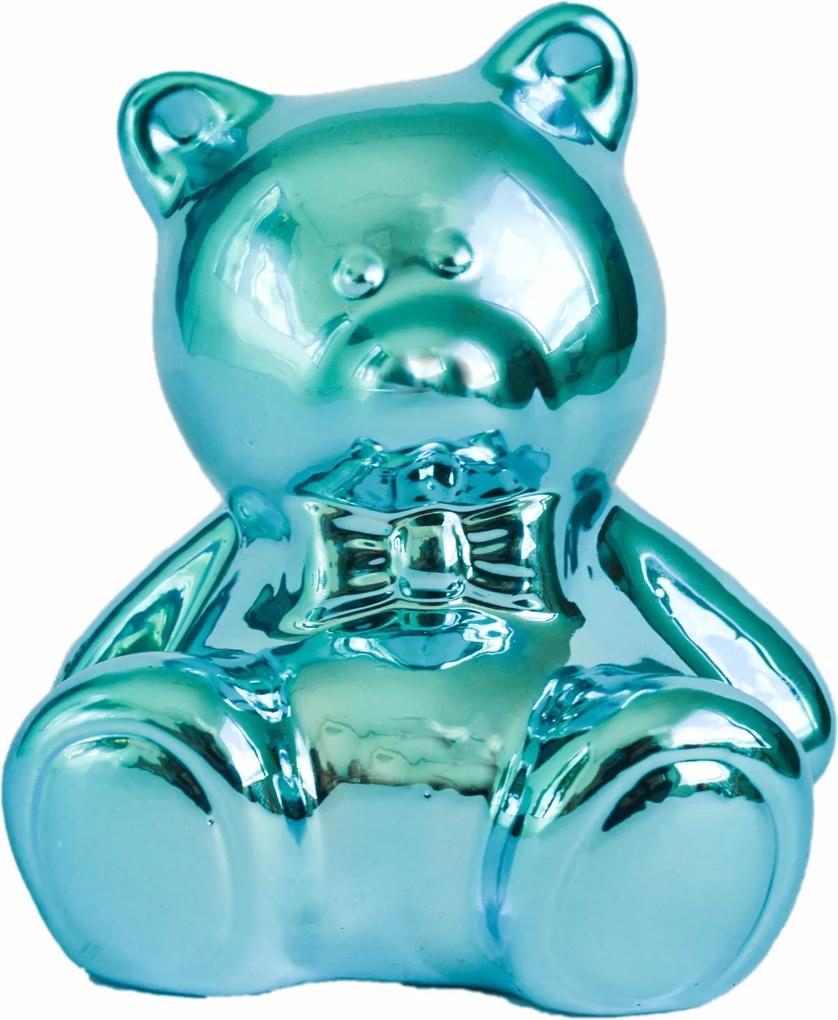 Cofre cerÂmica metalizado - urso azul