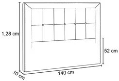 Cabeceira Cama Box Casal 140cm Paolla P02 Linho Chumbo - Mpozenato