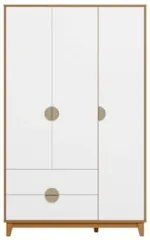 Guarda Roupa Solteiro 120cm 3 Portas Ipê Cinamomo/Branco - Albatroz