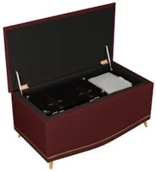 Calçadeira Baú Solteiro 90cm com Tachas Imperial J02 Veludo Bordô - Mp