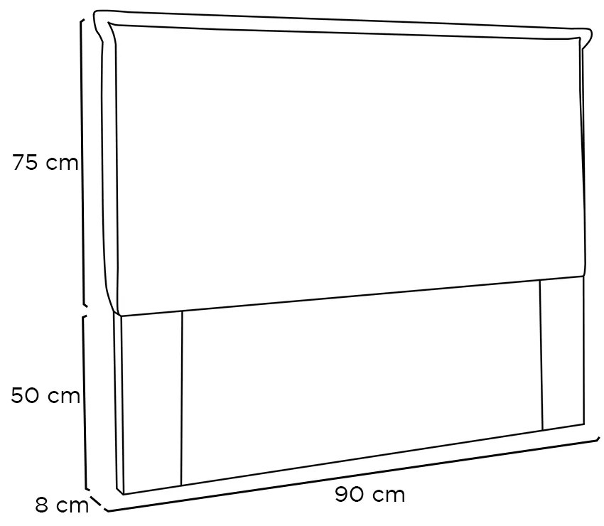 Cabeceira Garden Para Cama Box Solteiro 90 cm Suede Preto - D'Rossi